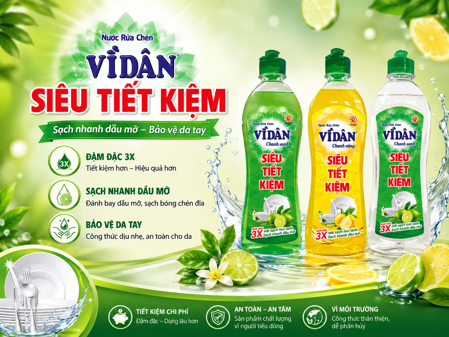 Nước Rửa Chén Vì Dân Siêu Tiết Kiệm – Giải Pháp Làm Sạch Dầu Mỡ Hiệu Quả, Tối Ưu